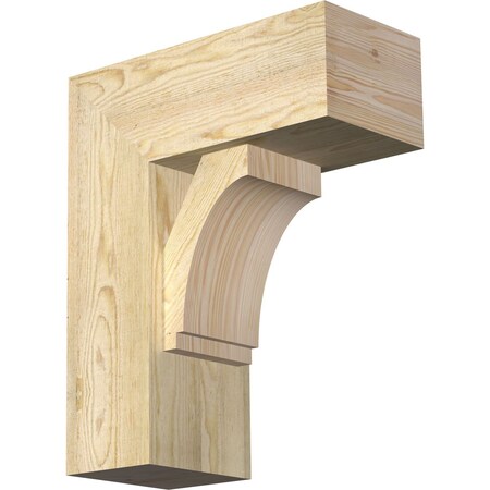 Ekena Millwork Imperial Block Rough Sawn Bracket w/ Offset Brace, Douglas Fir, 8"W x 18"D x 22"H BKT0806X18X22IMP05RDF